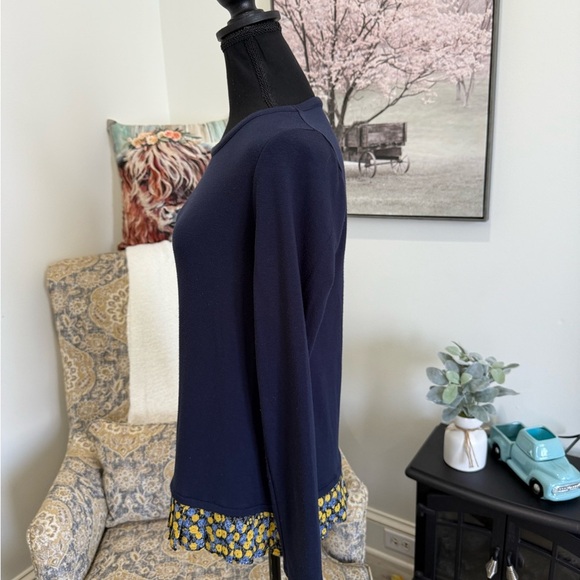 J. Crew Blue and Yellow Long Sleeve Blouse - Picture 5 of 6